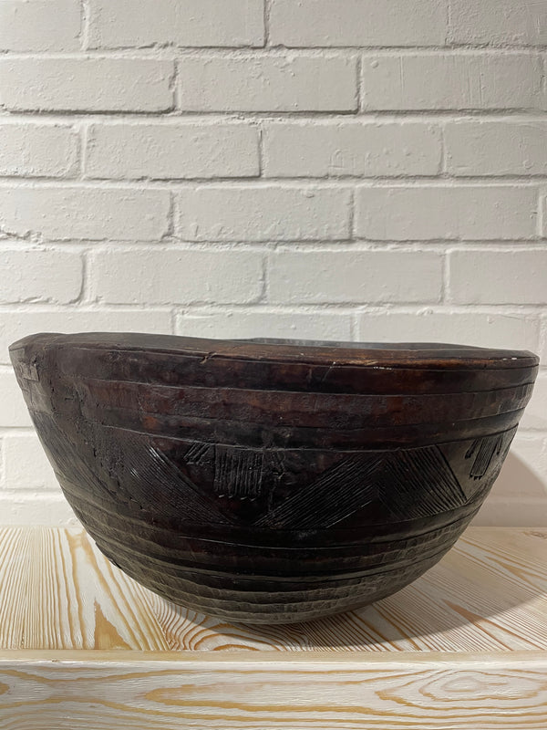 Hand-carved Moroccan Milk Bowl