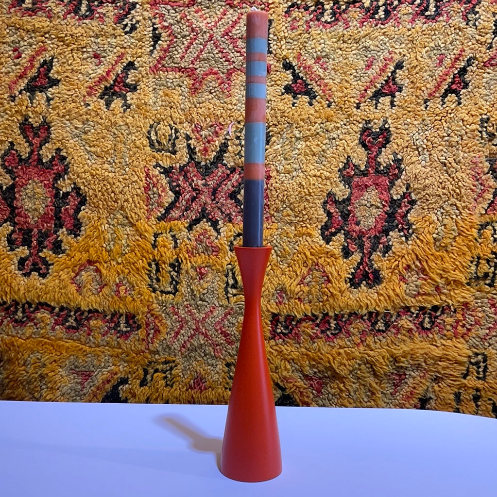 Wooden Candlestick - Large - Rust